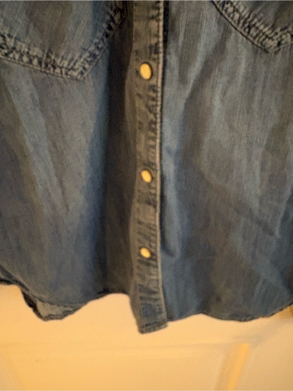 Gap Denim Light Blue Western Shirt with pearl snap buttons - Picture 5 of 16